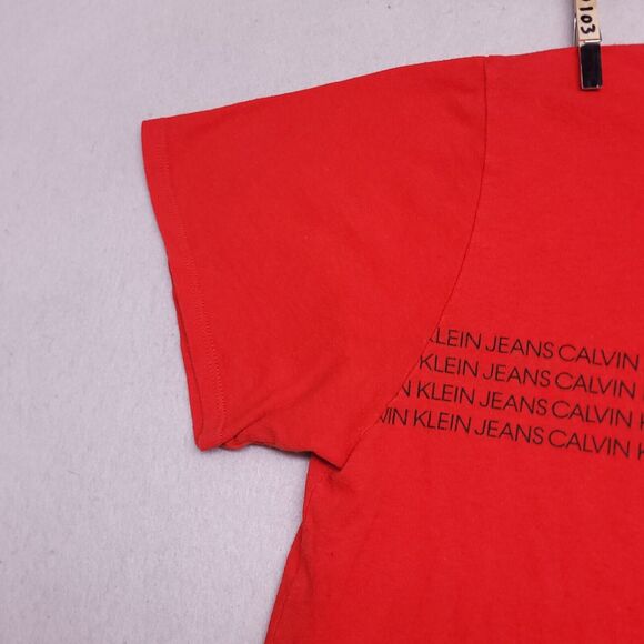 Calvin Klein Graphic Short Sleeve T-Shirt Womens Size Extra Large XL Red - Picture 5 of 12